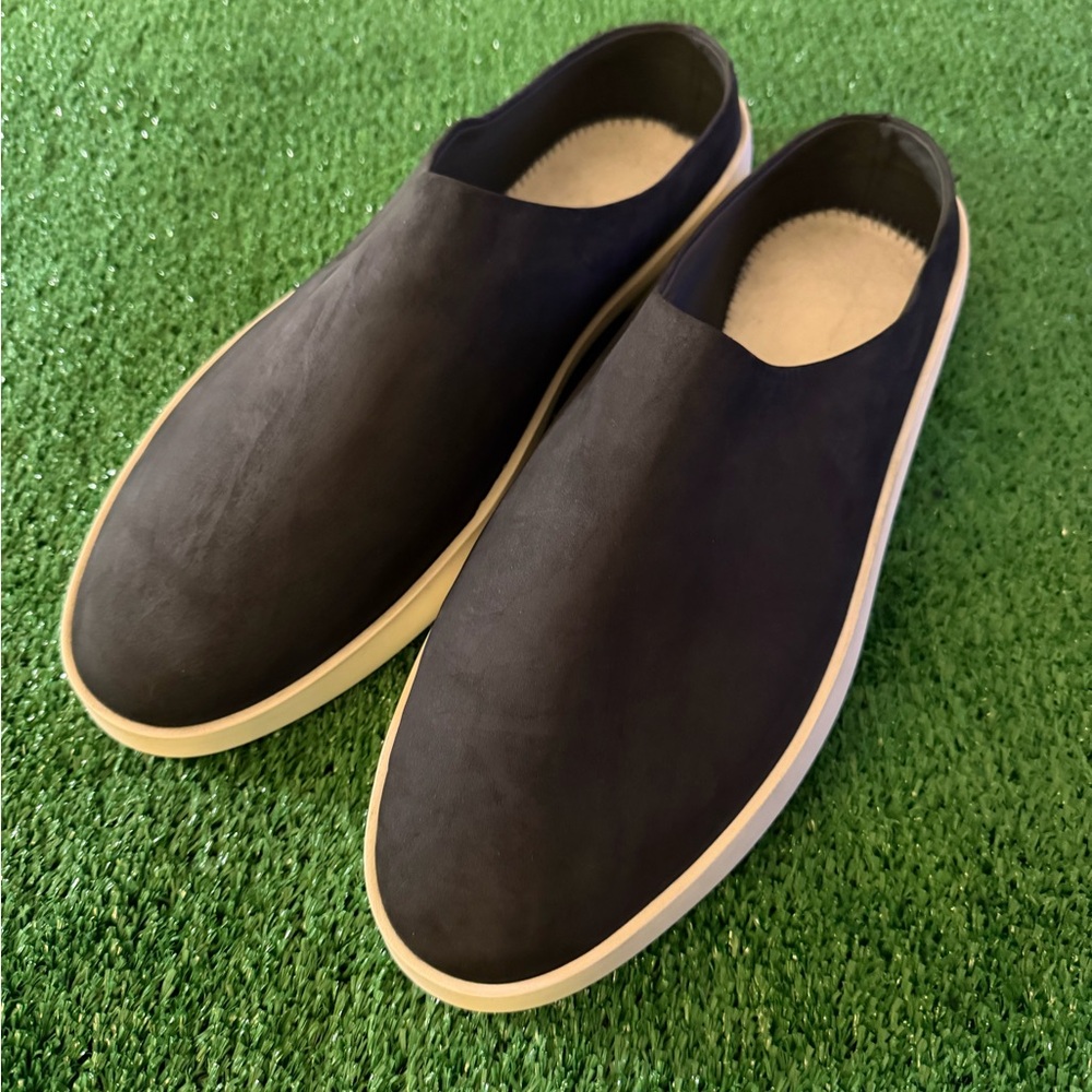 Slip-On Navy Loafers with Cream Sole